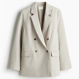 H&M Light Beige Double-Breasted Blazer